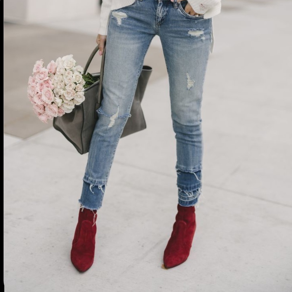 Burgundy ankle boots
